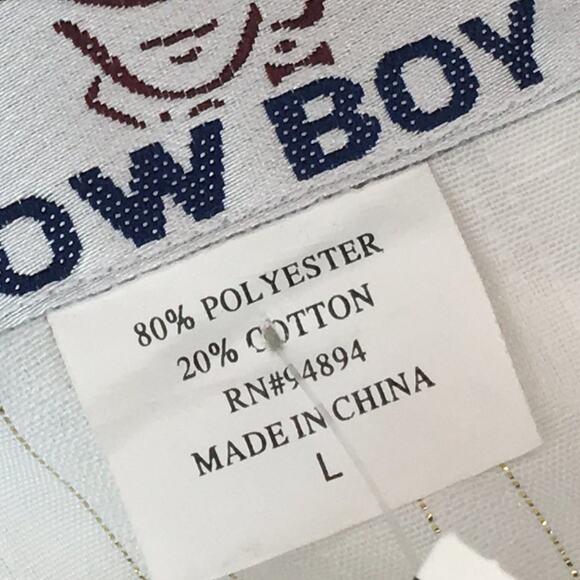 Crazy Cowboy Long-Sleeve White Snap Button Shirt with Gold Stripes Size L - Picture 13 of 14